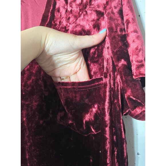 Spring + Mercer Womens Red Velvet Legging Tee V-Neck Top Size XL Stretch Casual - Picture 3 of 9